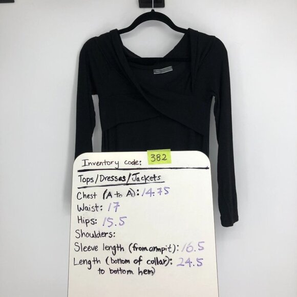 Cherish Black Fun and flirty ribbed cross cross off-the-shoulder tunic size S - Picture 15 of 16